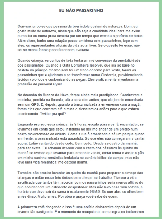 Atividade - Distinguir Fato de Opinião III - 8º ano