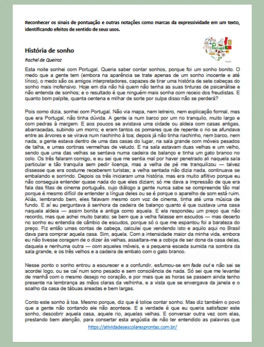 Atividade - Reconhecer os sinais de pontuação e outras notações I