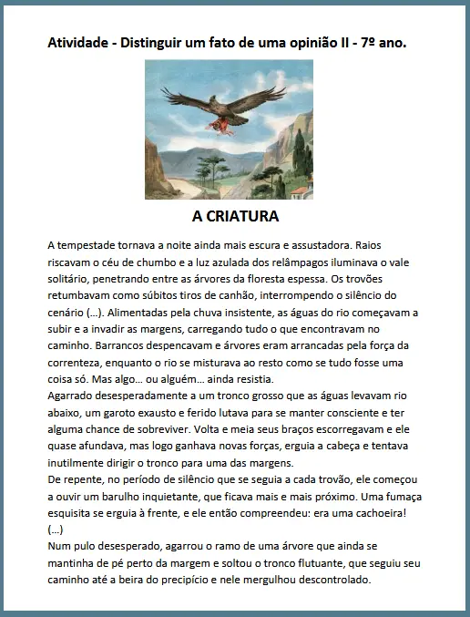 Atividade - Distinguir Fato de Opinião II