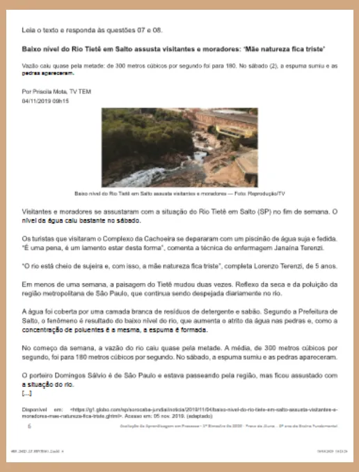 Prova • Língua Portuguesa - 6ºano EF
