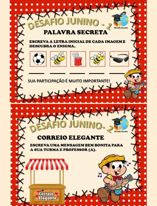 Atividades de Festas Juninas