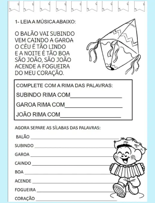 Atividades Juninas - Edução Infantil - Anos Iniciais