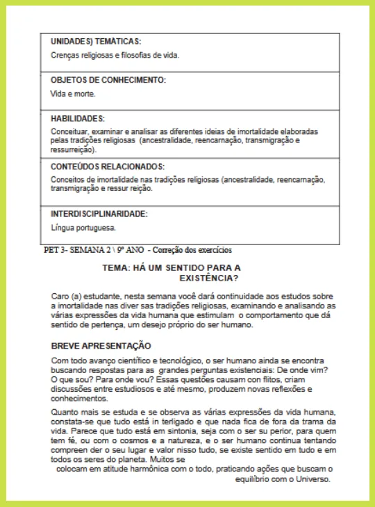 Crenças religiosas e Filosofias de vida - Vida e morte II