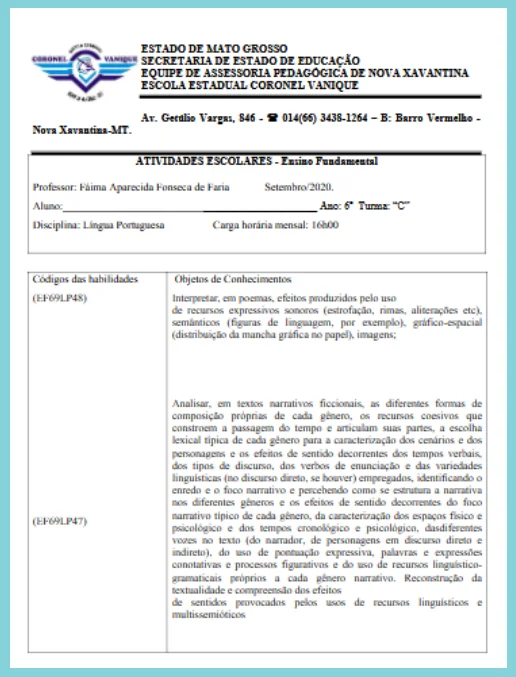 Apostila de Português - 6º ano Fundamental