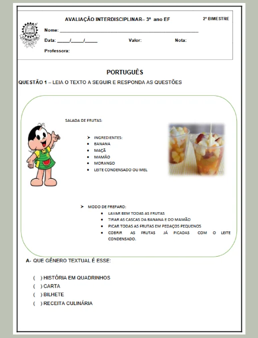 Avaliação Interdisciplinar II – 3º ano EF
