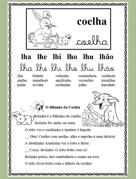 Apostila  • Alfabetização – parte 3