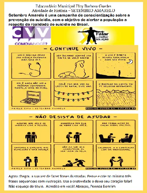 Atividade • Setembro Amarelo - 8º ano