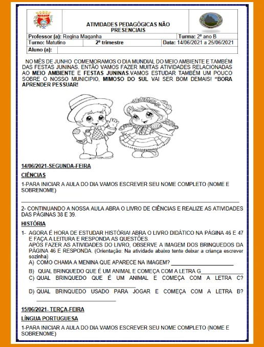 Atividades Padagógicas - 2º ano