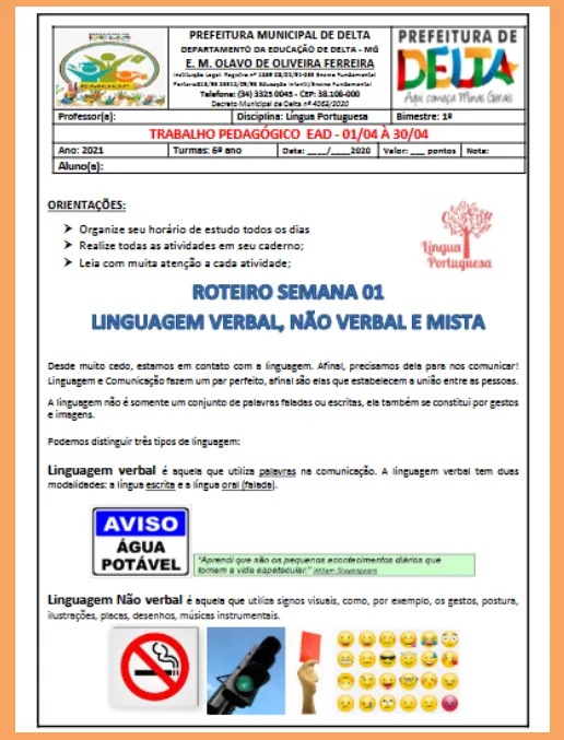 Atividades pedagogicas ling portuguesa 6o