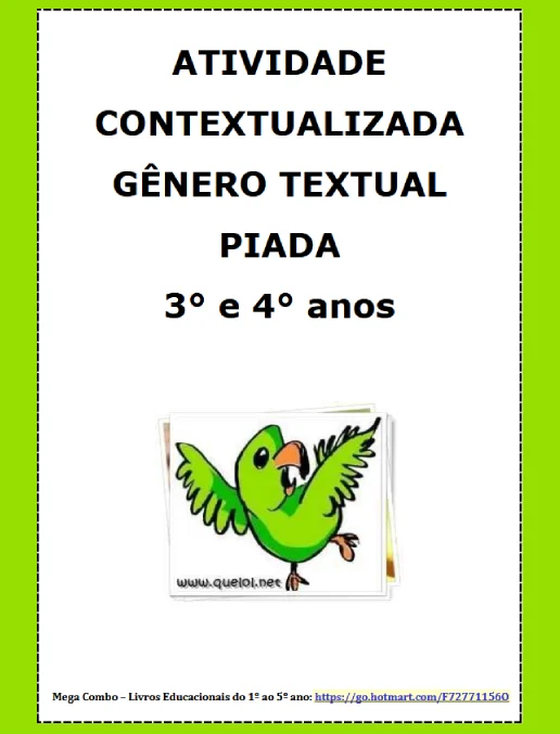 Atividade • Gênero Textual - Piada - 3º e 4º Ano