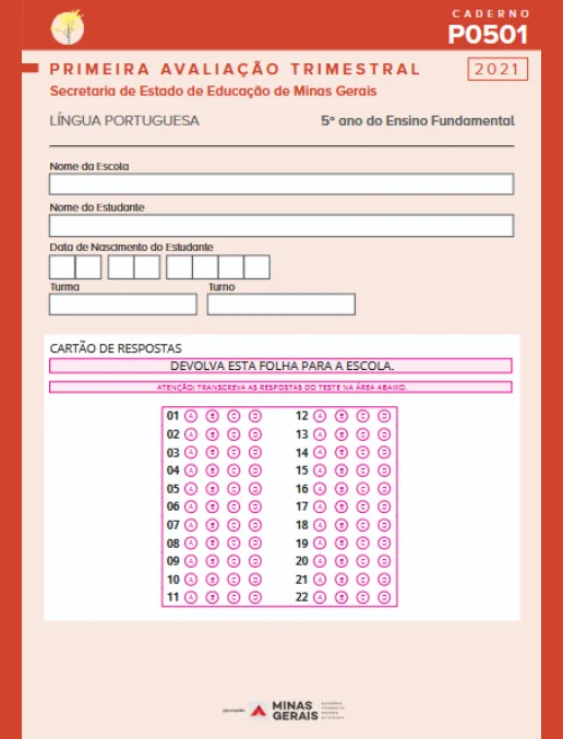Avaliação - Língua Portuguesa 5º ano