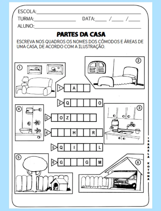 Atividades LP 1º ano- Minha casa
