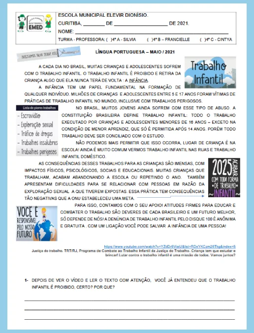 Atividades • Língua Portuguesa - 4º Ano