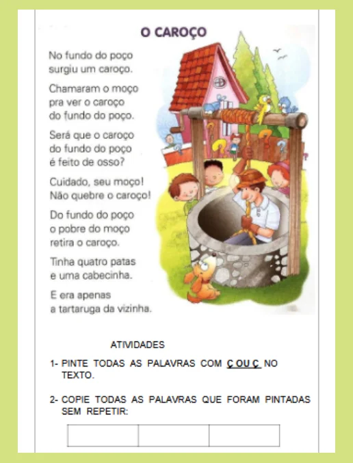 Atividades • Com C e Ç - 2º Ano Ens. Fundamental