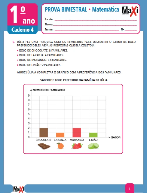 Prova • Matemática – 1º ano caderno 4 – Ens Fund 1