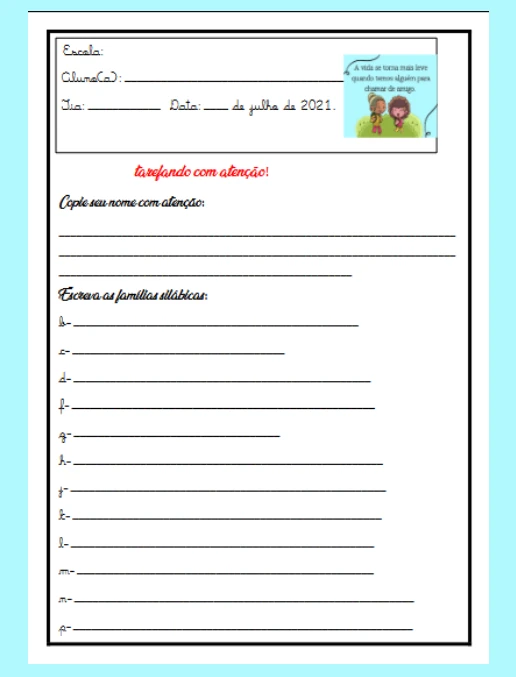 Atividades • Tarefando com Atenção - 1º Ano