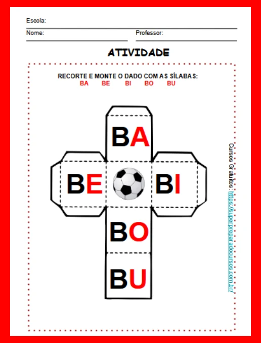 Atividade • Dados com Sílabas Simples