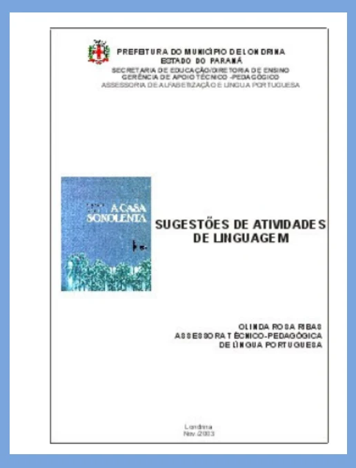Atividade • A Casa Sonolenta - Sequência Didática