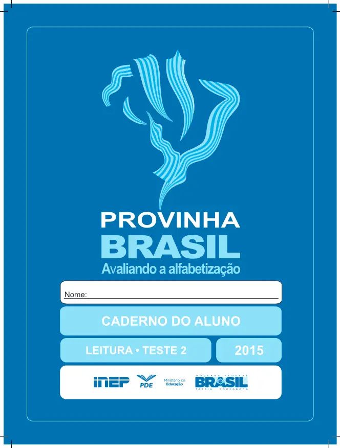 Provinha Brasil • Caderno do Aluno – Leitura Teste 2 -azul escuro 2015