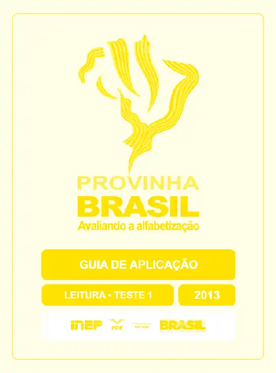 Provinha Brasil • Guia de Aplicação – Leitura Teste 1 -amarelo claro 2013