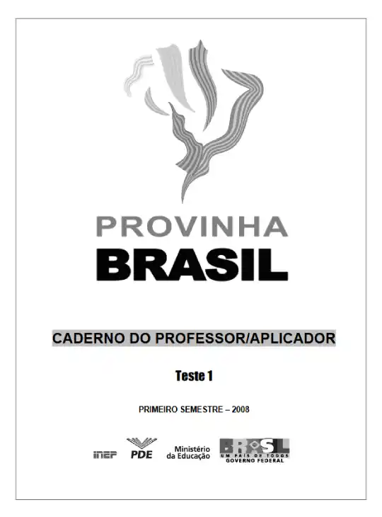 Provinha Brasil • Caderno do Professor – Aplicador Teste 1 -branco 2008