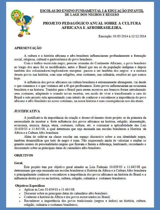 Projeto Cultura Africana e Afro-brasileira
