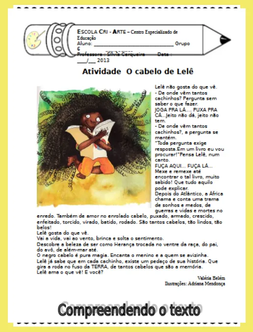 Compreensão de texto - O cabelo da Lelê 