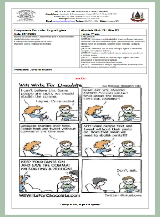  Português-Inglês 7º ano EF