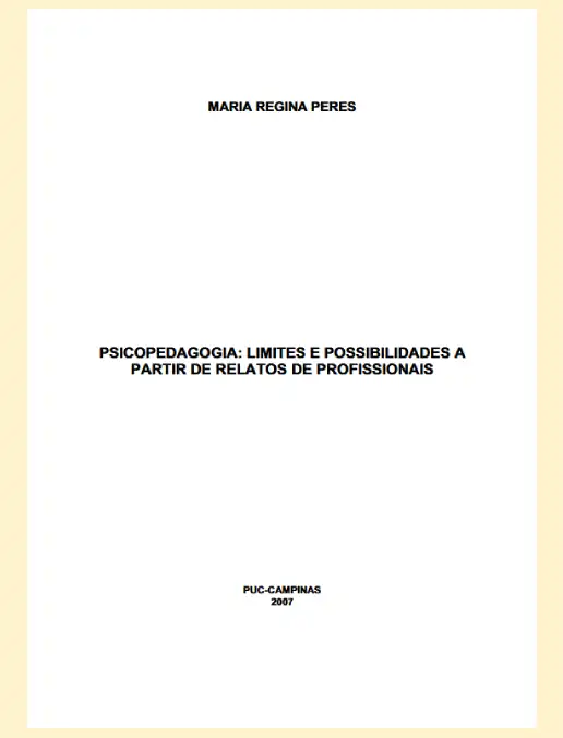 Psicopedagogia • Limites e possibilidades - Relatos profissionais