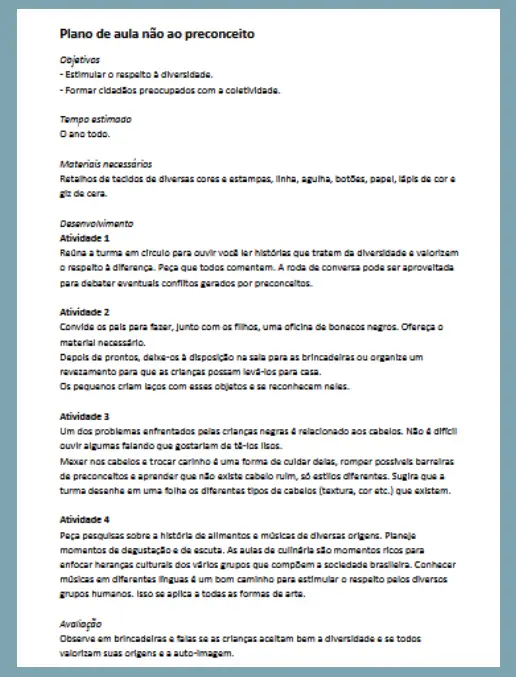 Consciência Negra • Plano de aula - Não ao preconceito