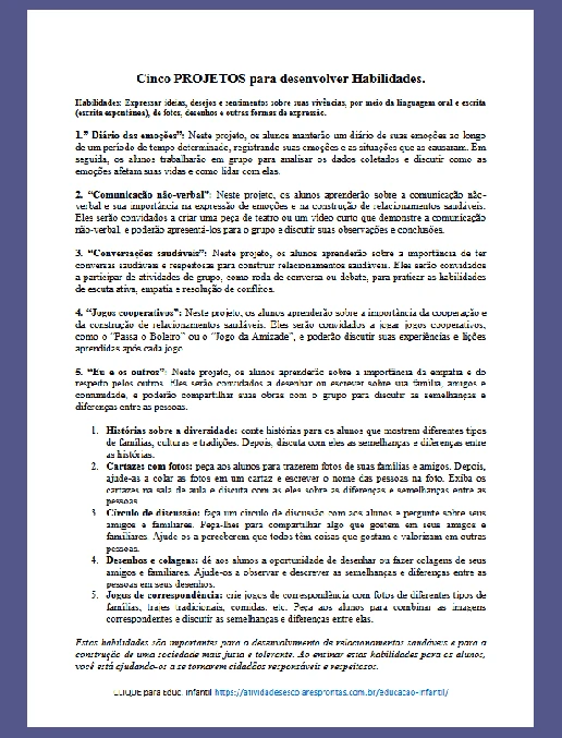 Projeto • Desenvolver Habilidades - Ens. Fundamental I