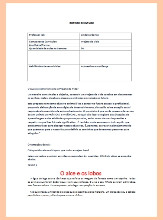 Projeto de Vida - Autoestima e Confiança