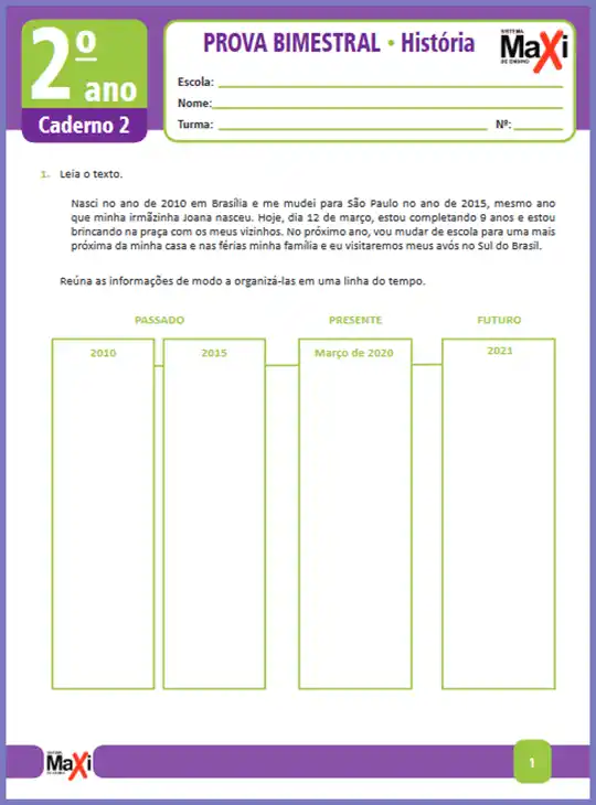 Prova • História – 2º ano caderno 2 – Ens Fund 1