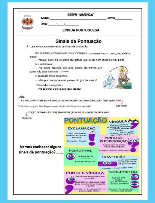 Língua Portuguesa • Sinais de Pontuação 