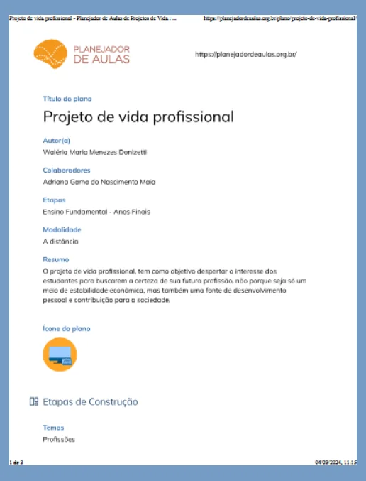 Projeto de Vida • Projeto de vida profissional