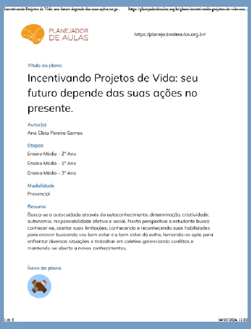 Projeto de Vida • Incentivando Projetos de Vida