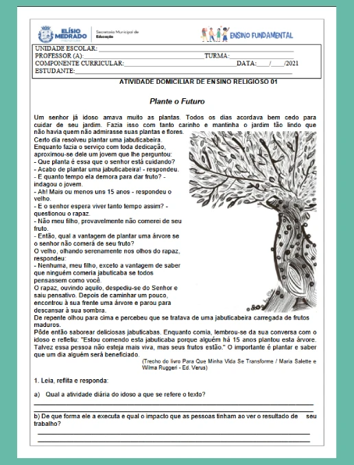 Ensino Religioso • Atividades - Ensino Fundamental
