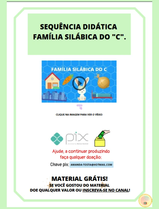 Sequência Didática - Família Silábica do C