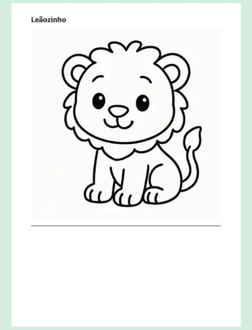 Caderno • Colorir Animais – Pré-Escolar