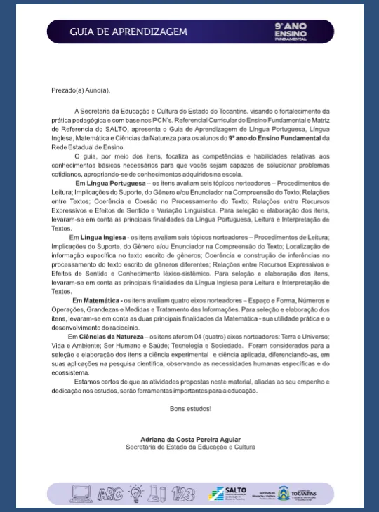 Apostila SALTO – Multidisciplinar 9° ano Ensino Fundamental II