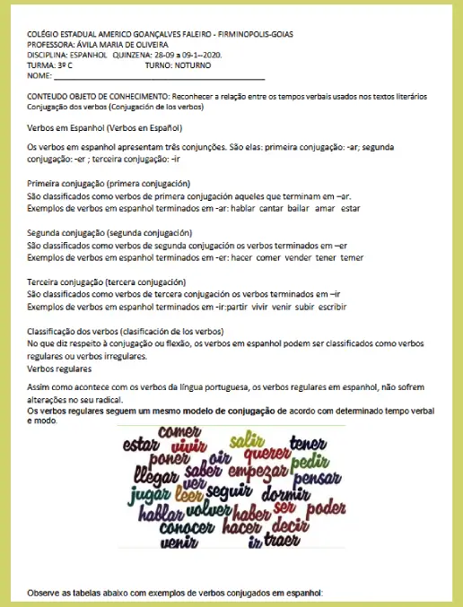 Espanhol - Conjugación de los Verbos