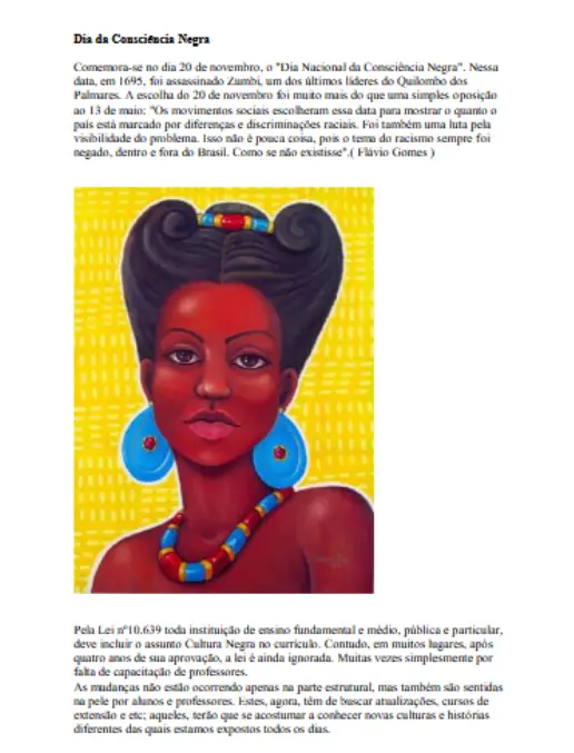 Consciência Negra - Projeto e Atividades Práticas para o Dia da Consciência Negra nas Escolas