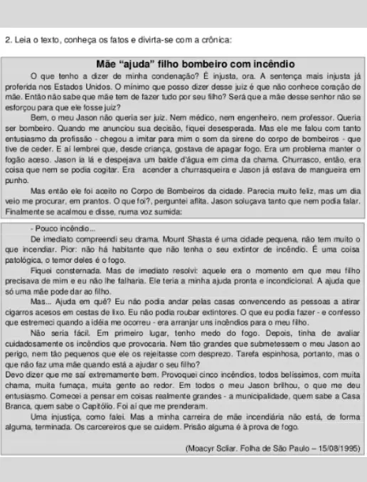 Atividade de Interpretação Crônica