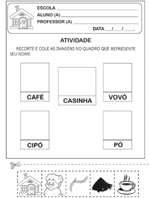 Atividades de Alfabetização - A Casinha da Vovó