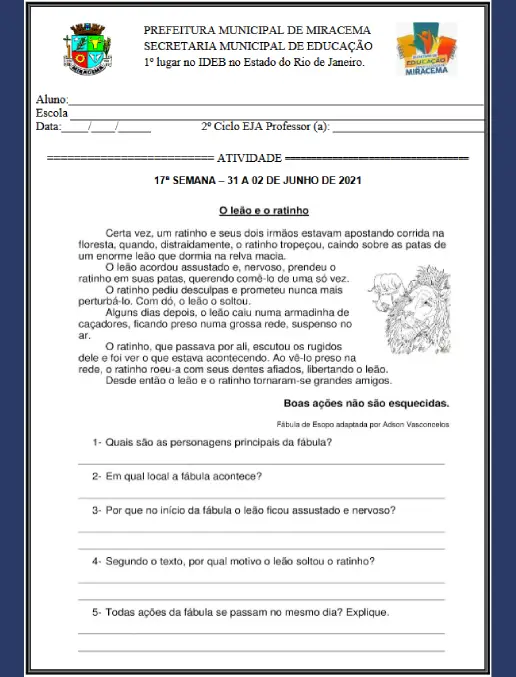 Caderno de Atividades Integradas Leitura, Interpretação e Matemática Básica