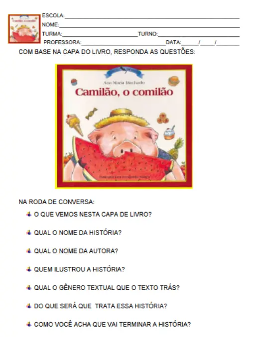 Caderno de Atividades Interdisciplinares - Camilão, o Comilão