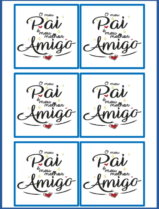 Cartões de Lembrancinha Dia dos Pais
