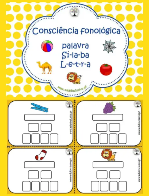 Consciência Fonológica Atividades Práticas com Palavras Sílabas e Letras