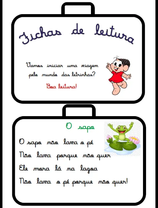 Fichas de Leitura Textos Curtos para Alfabetização