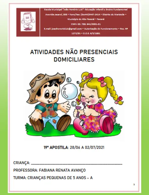 Plano de Aula Semanal A Importância da Água na Educação Infantil